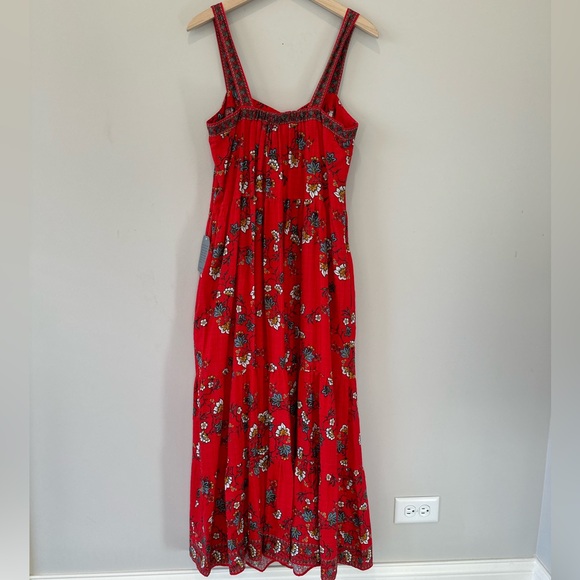 NWT($168) MAX STUDIO FLORAL TIERED COTTON BLEND MAXI
RED FLOATY FLORA Size Med - Picture 2 of 14